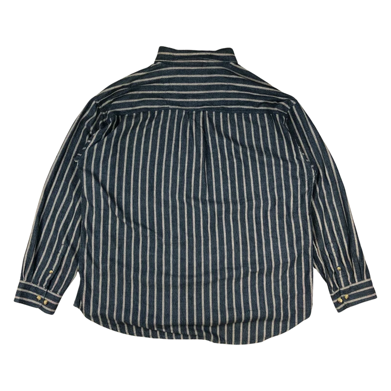 Vintage Wrangler Hero Striped Blue Flannel Shirt 3XL