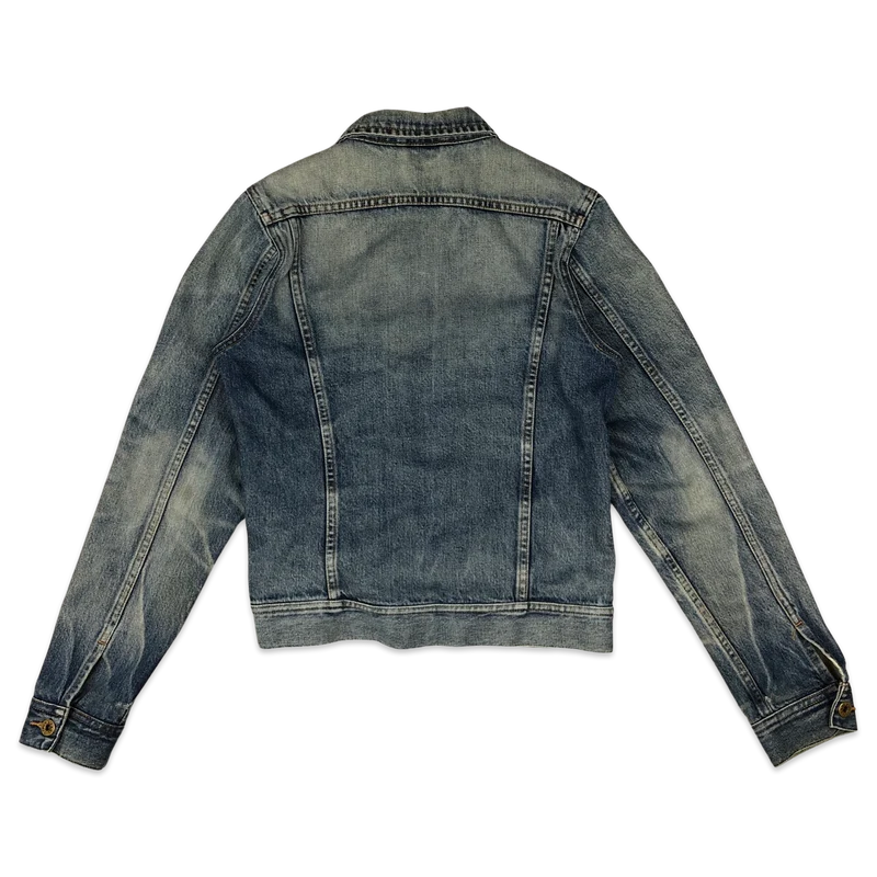 Vintage Y2K Fishbone Blue Denim Jacket 10