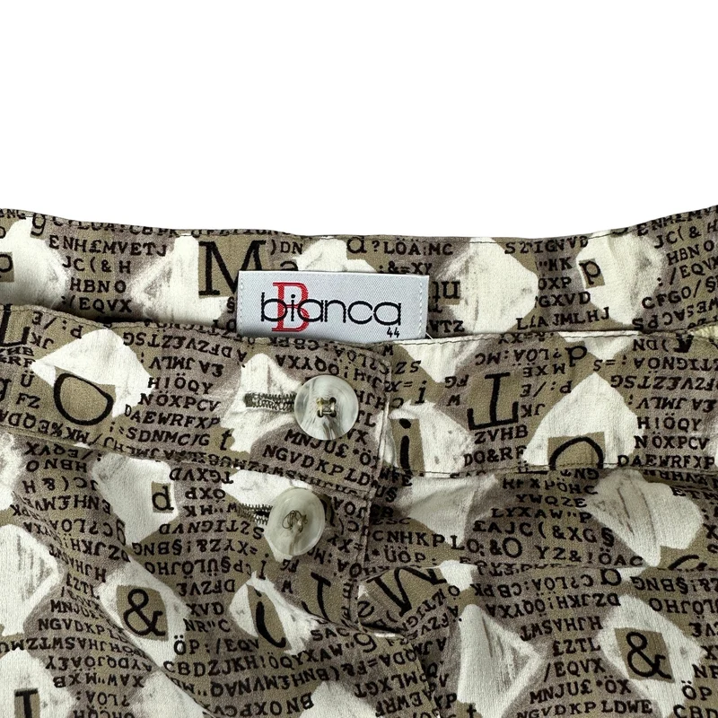 90s Vintage Brown Patterned Midi Skirt 16