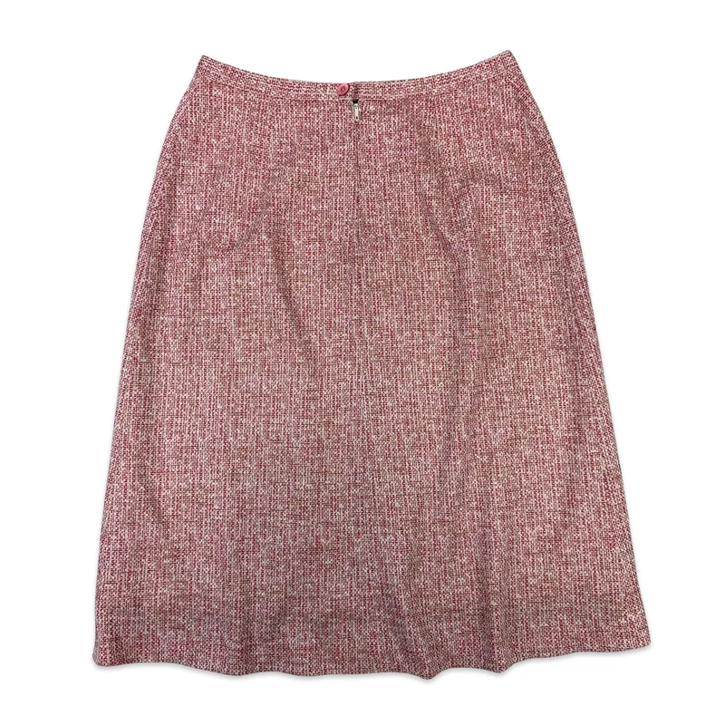 70s Vintage Pink & White Check A-Line Skirt 12