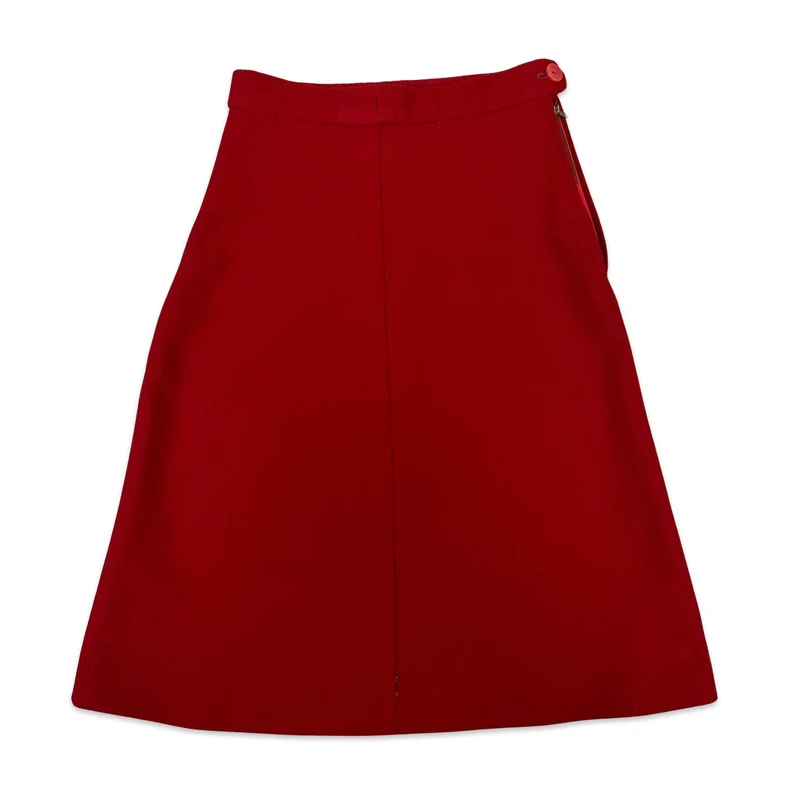 70s Vintage Red A-Line Skirt 2