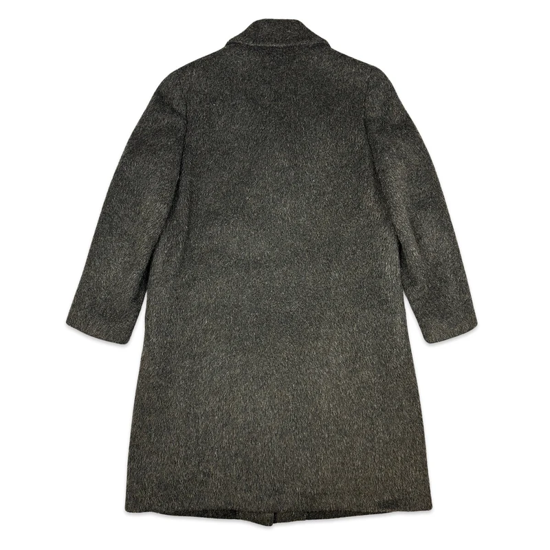 90s Womens Vintage Brown Mohair Wool Duster Coat 14