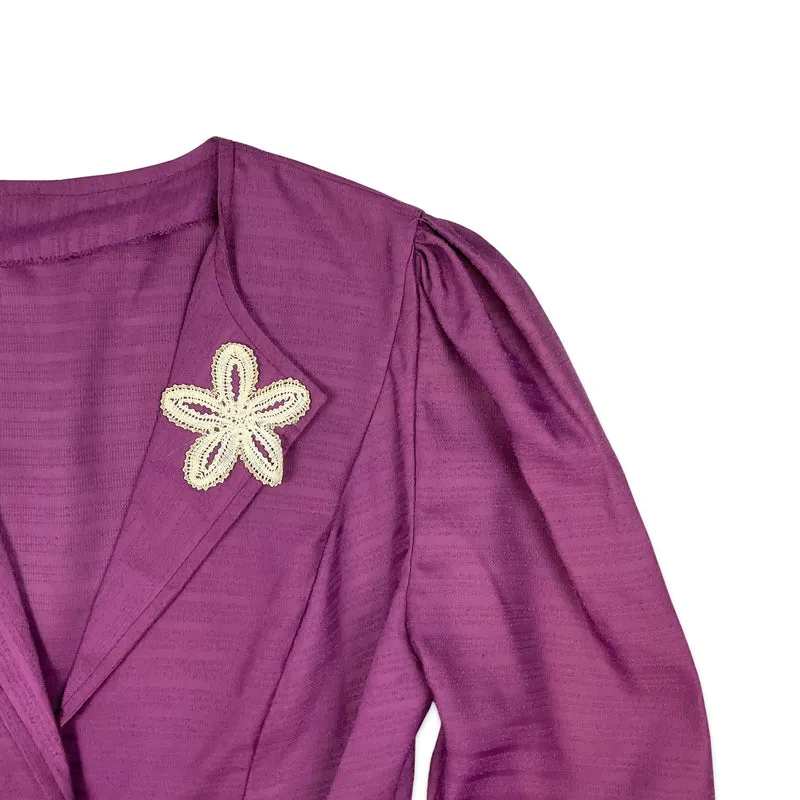 80s Vintage Purple Peplum Blouse 10