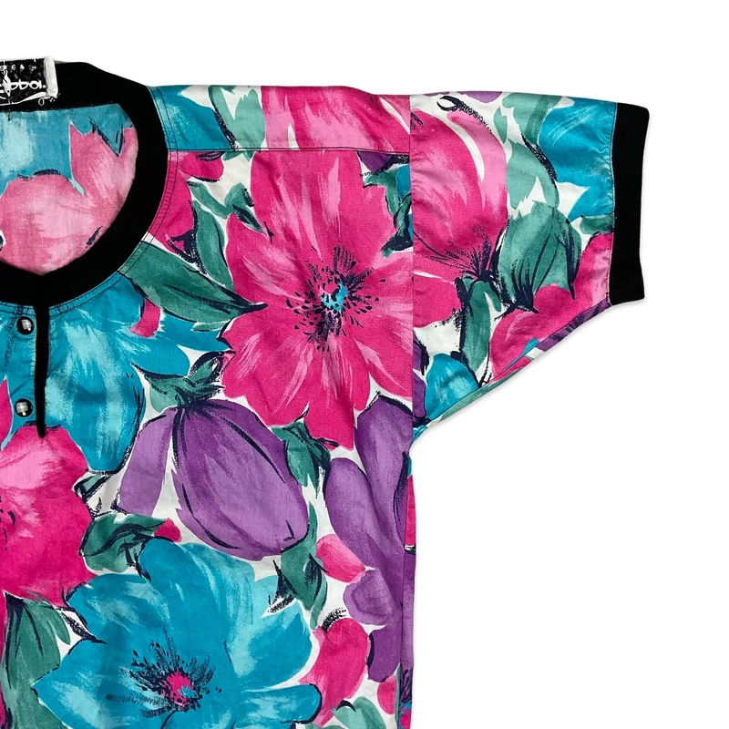 80s Vintage Floral Patterned Blouse 12