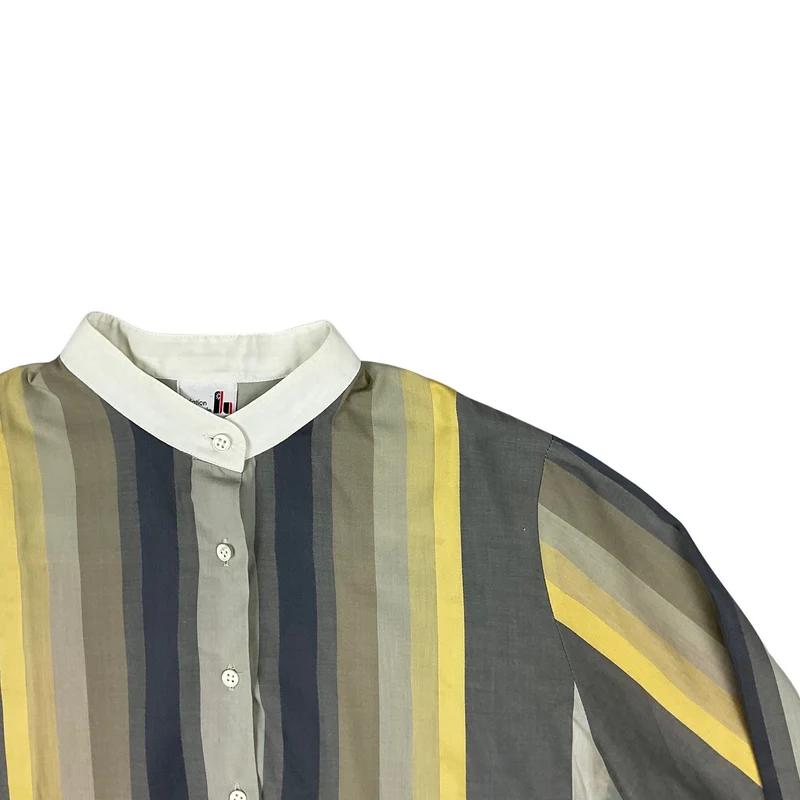 90s Vintage Blouse Stripy Blouse 10