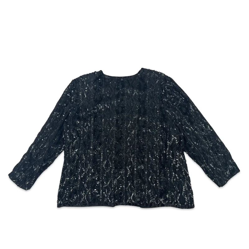 Vintage 80s Black Sequin Jacket Black 16