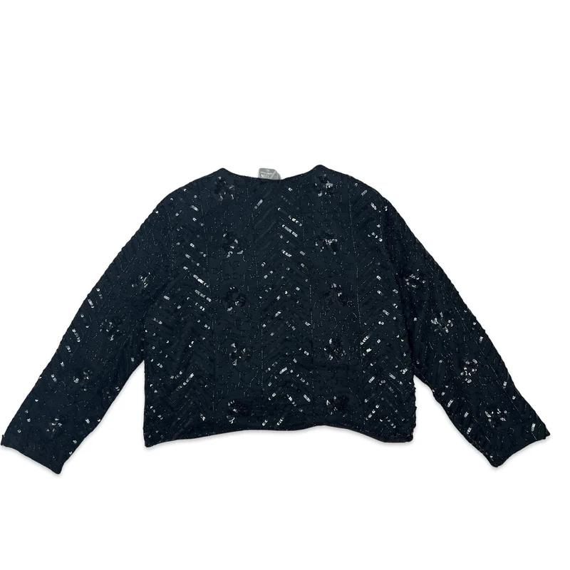 Vintage 80s Sequin Jacket Black 14