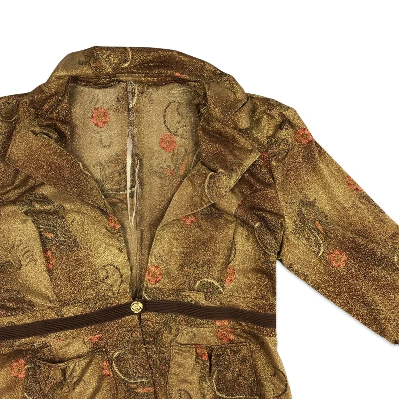 Vintage 80s Brown Lurex Blazer 12 14