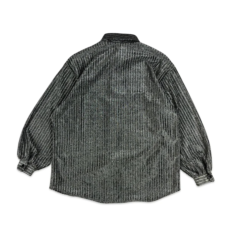 Vintage 80s Silver Lurex Shirt 18 20 22