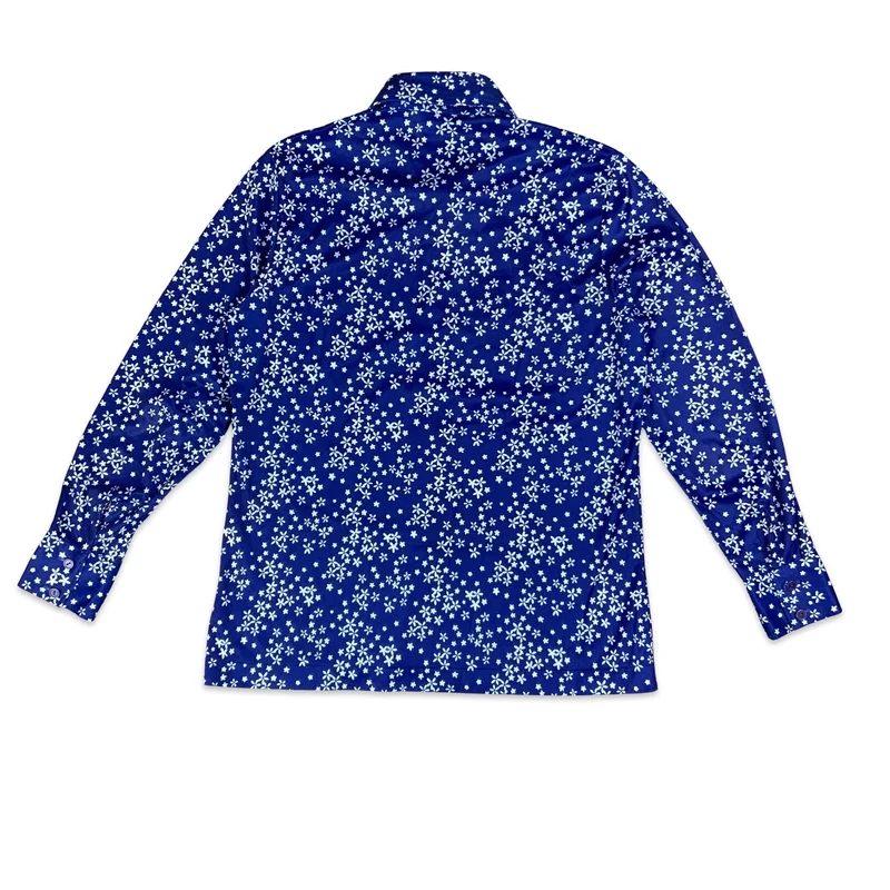 Vintage Blue & White Floral Blouse 8 10