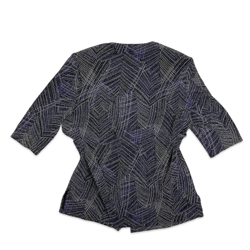 Vintage 80s Blue Purple Gold Lurex Shimmer Festival Blouse 14 16
