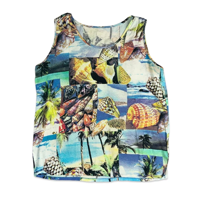 Vintage Beach Print Top 10 12 14