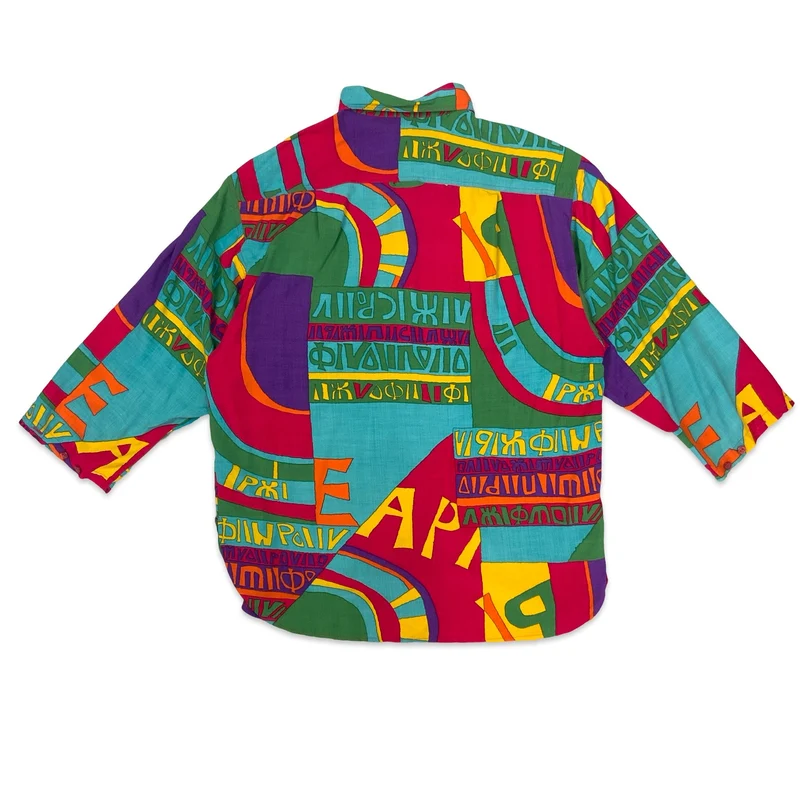 80s Multicoloured Oversized Blouse 22