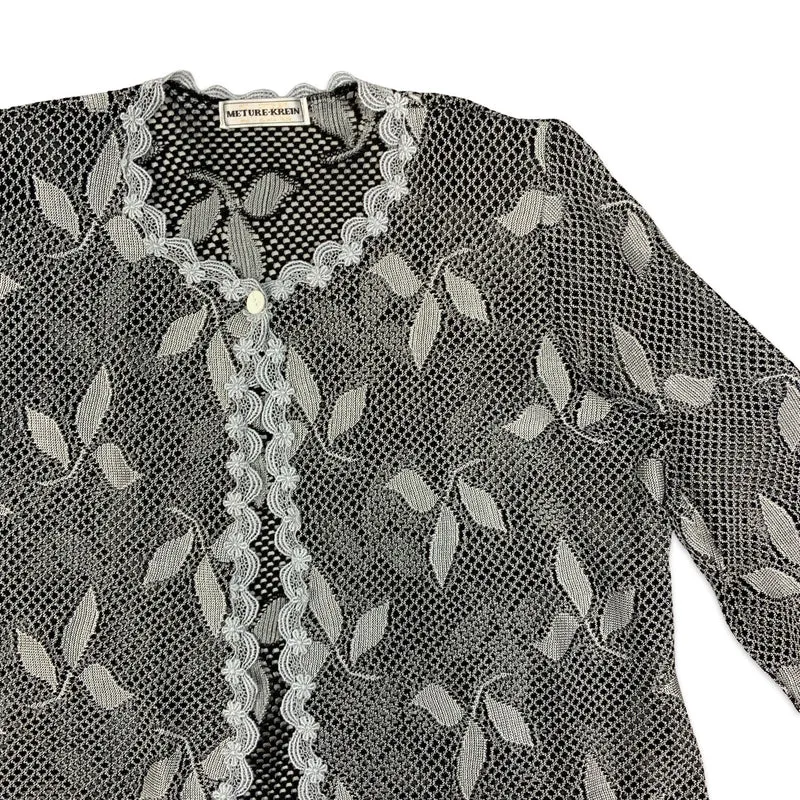 90s Silver & Black Woven Bolero 14 16