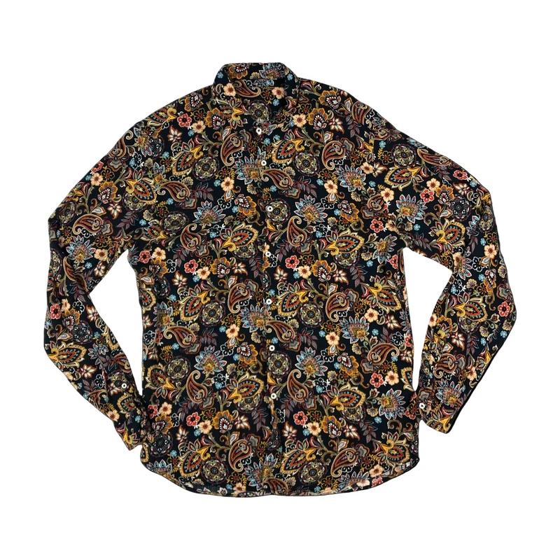 Preloved Zara Black & Multicolour Paisley Print Shirt M
