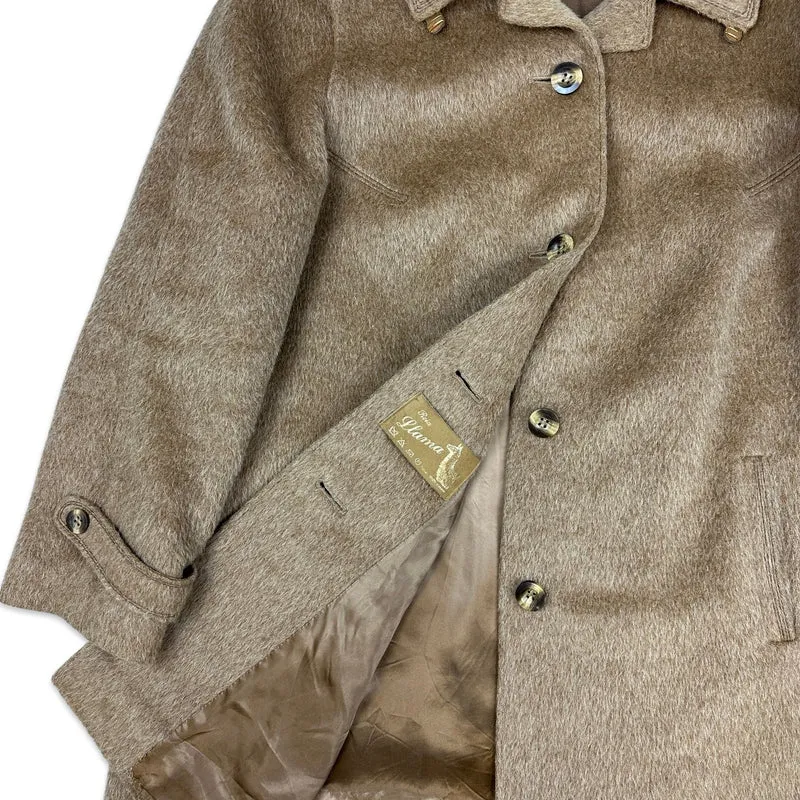 70s Vtg Sixth Sense Beige Alpaca Womens Wool Coat Jacket XL 18