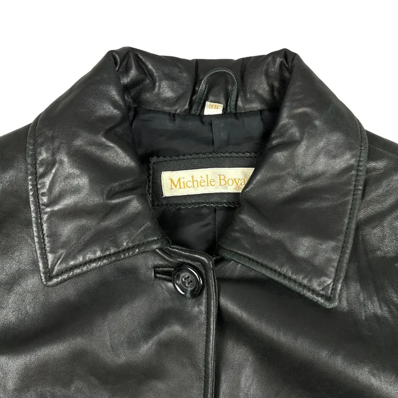 Vintage Michele Boyard Soft Black Leather Jacket 14