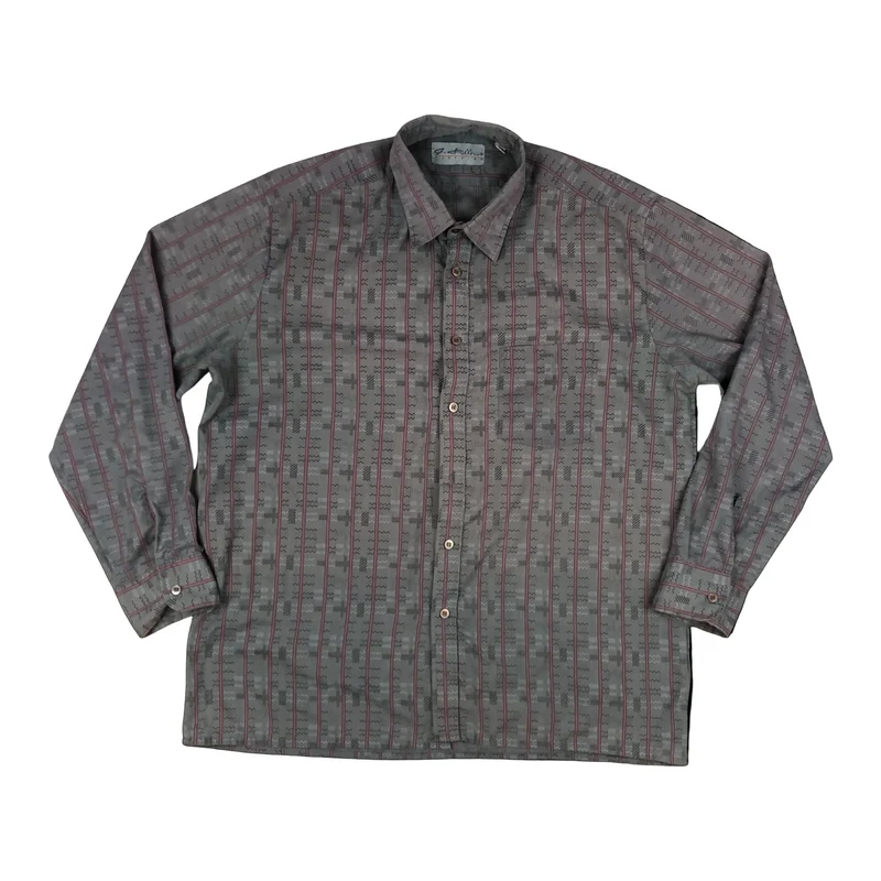 Vintage 80s 90s Purple Abstract Pattern Shirt XL