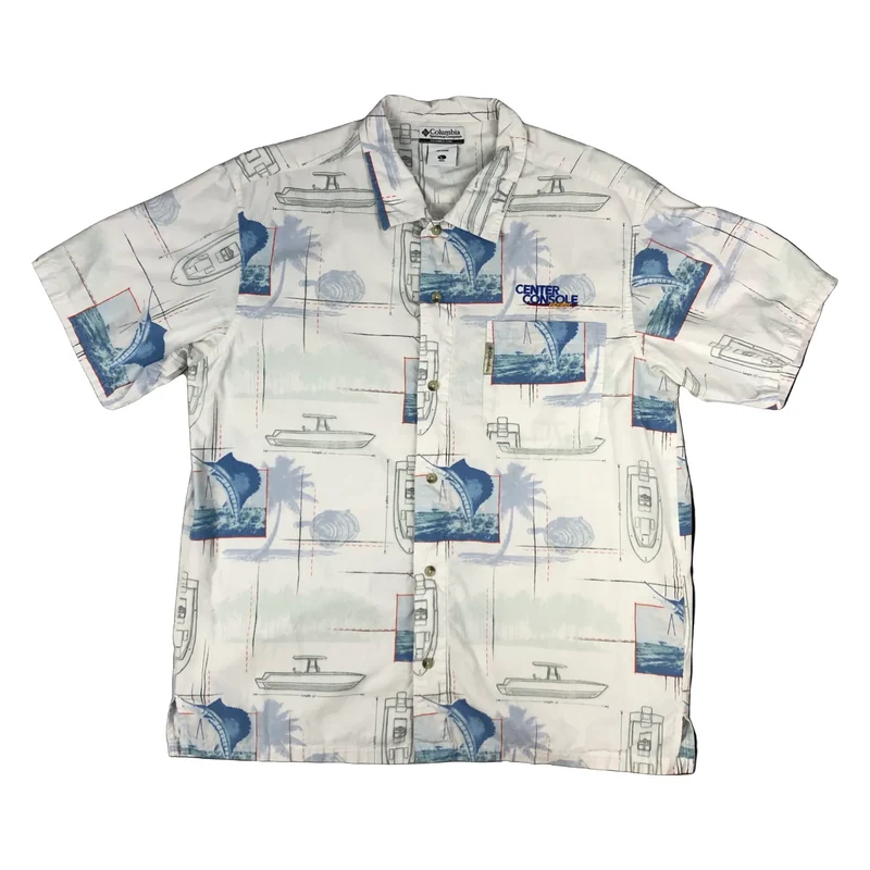 Vintage 2000s Columbia Sportswear Company AOP Short Sleeve Casual Shirt XL