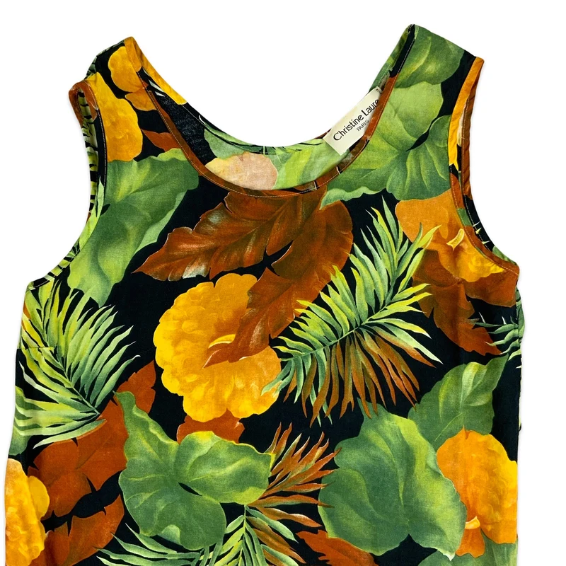 Vintage Floral Vest Top 8 10 12