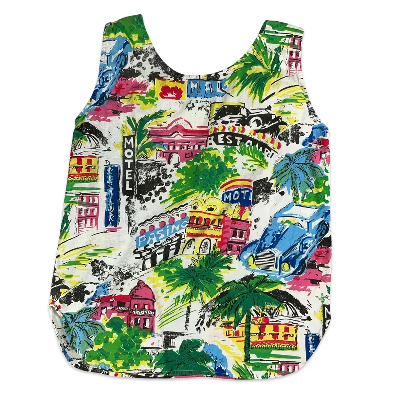 Vintage Bright Print Vest Top 6 8 10