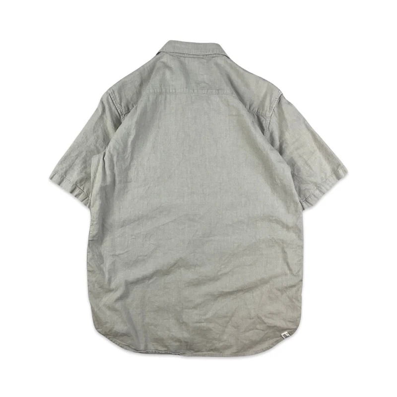 Vans Off The Wall Grey Short Sleeve Button Up Casual Shirt Small