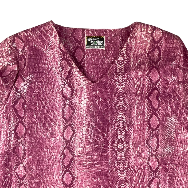 90s Y2K Pink Snake Print Top