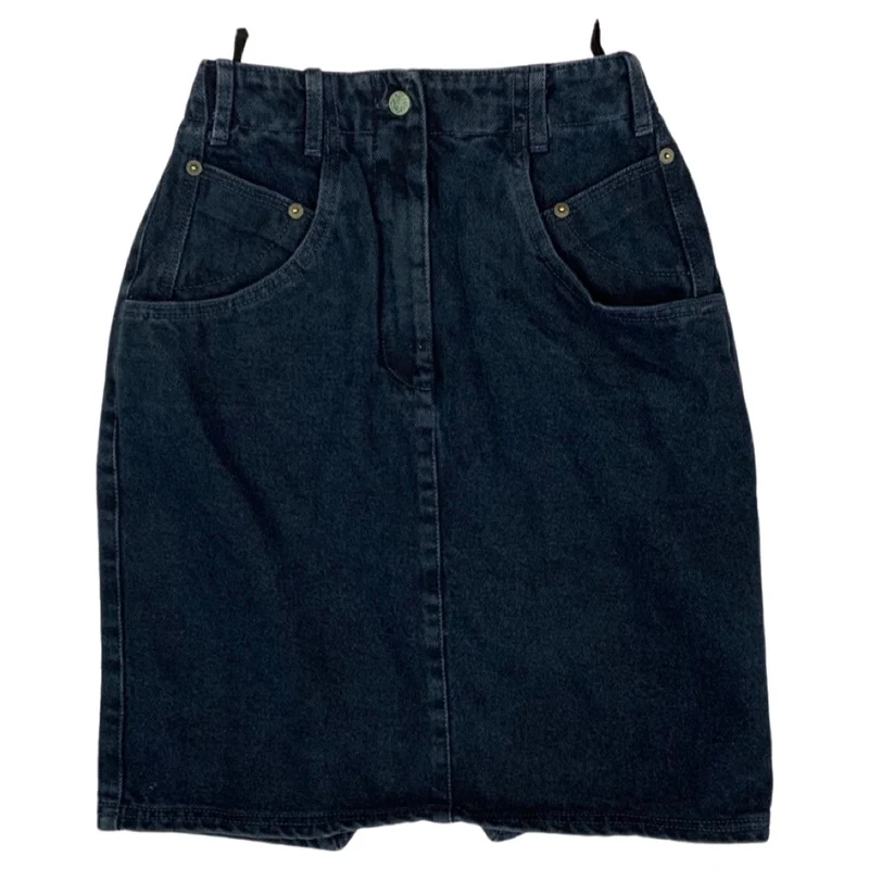 Vintage 90s Denim Skirt Black Size 6