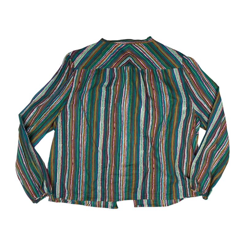 Vintage 70s 80s Striped Print Blouse 18