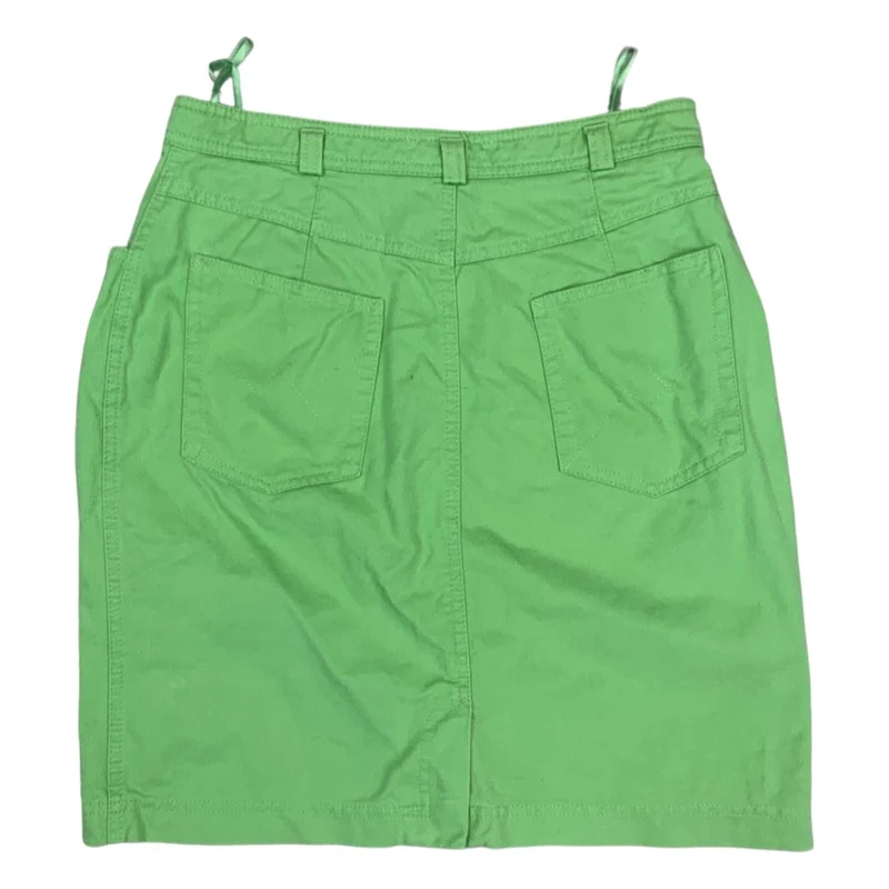 Vintage Embroidered Denim Mini Skirt Green 10