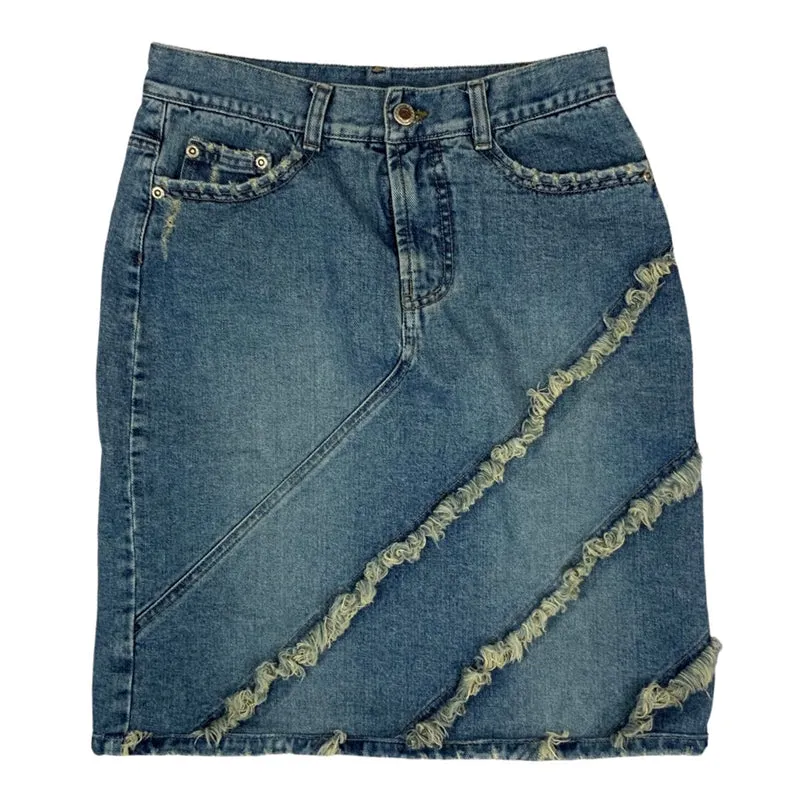 Vintage 80s 90s Lee Denim Blue Mini Skirt 10