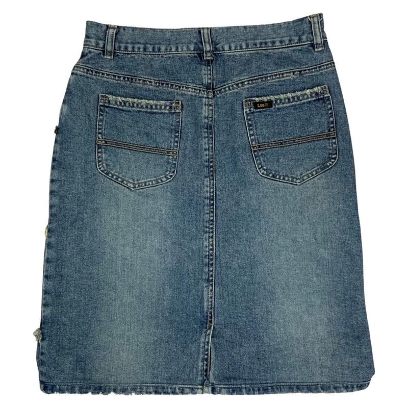 Vintage 80s 90s Lee Denim Blue Mini Skirt 10
