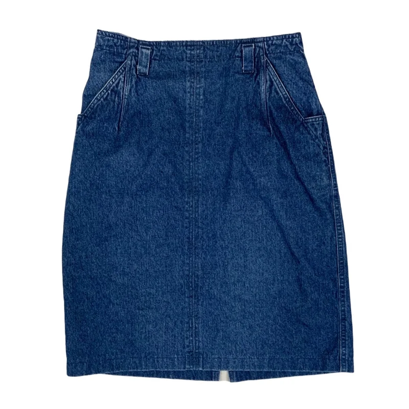 Vintage 80s 90s Blue Denim Skirt 10