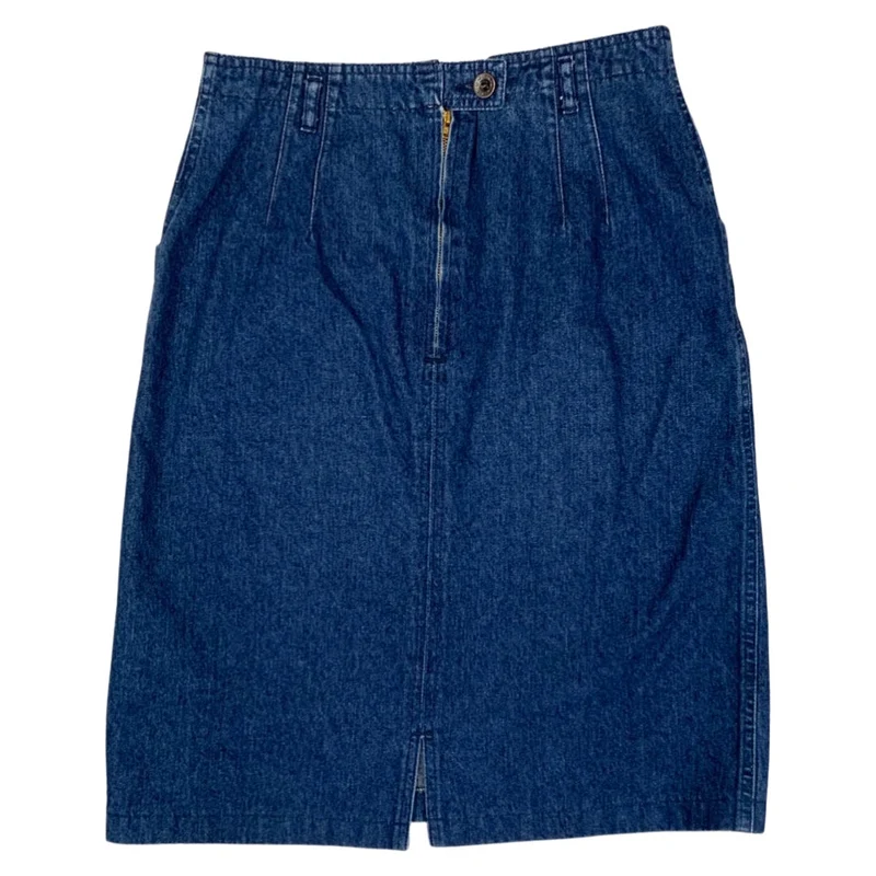 Vintage 80s 90s Blue Denim Skirt 10