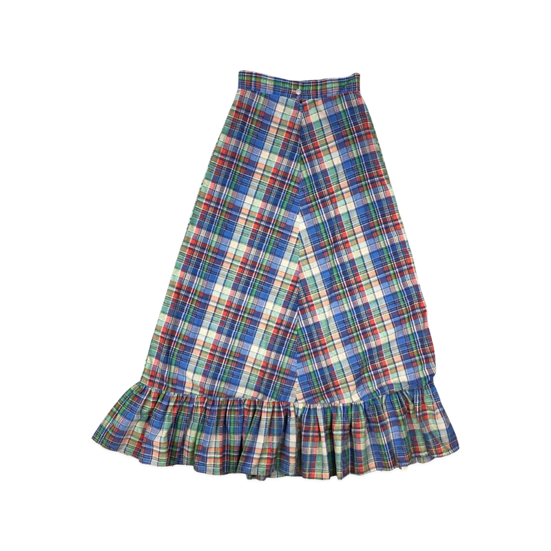 Vintage 70s Plaid A-line Skirt 8