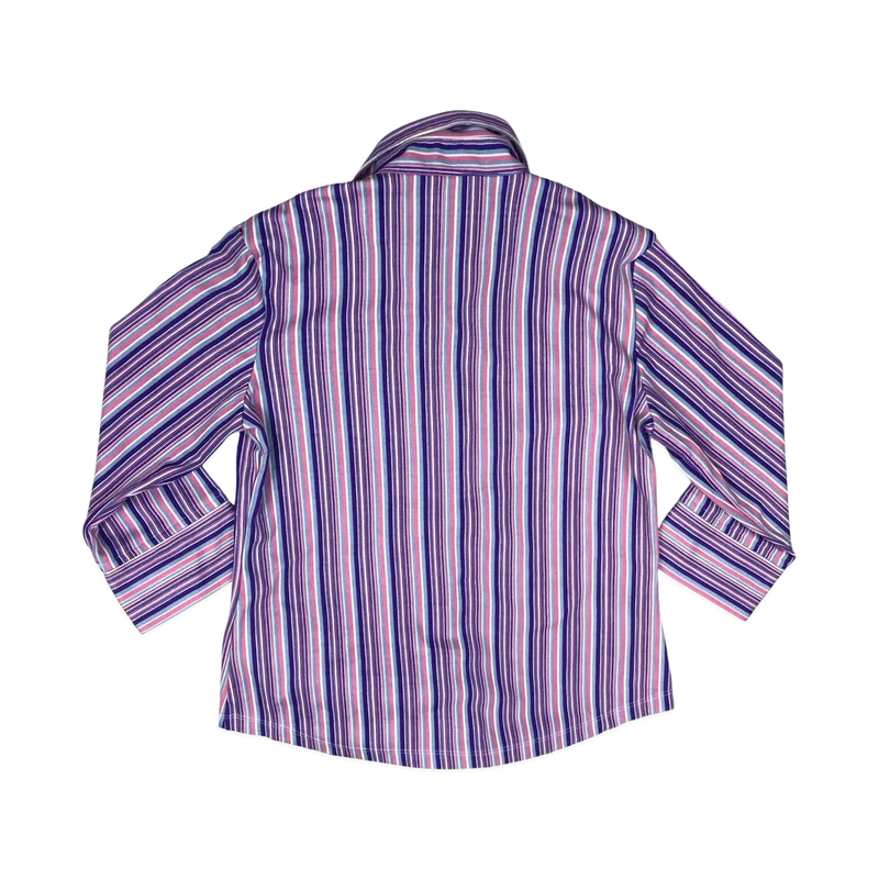 Vintage 90s Purple Striped Blouse 8
