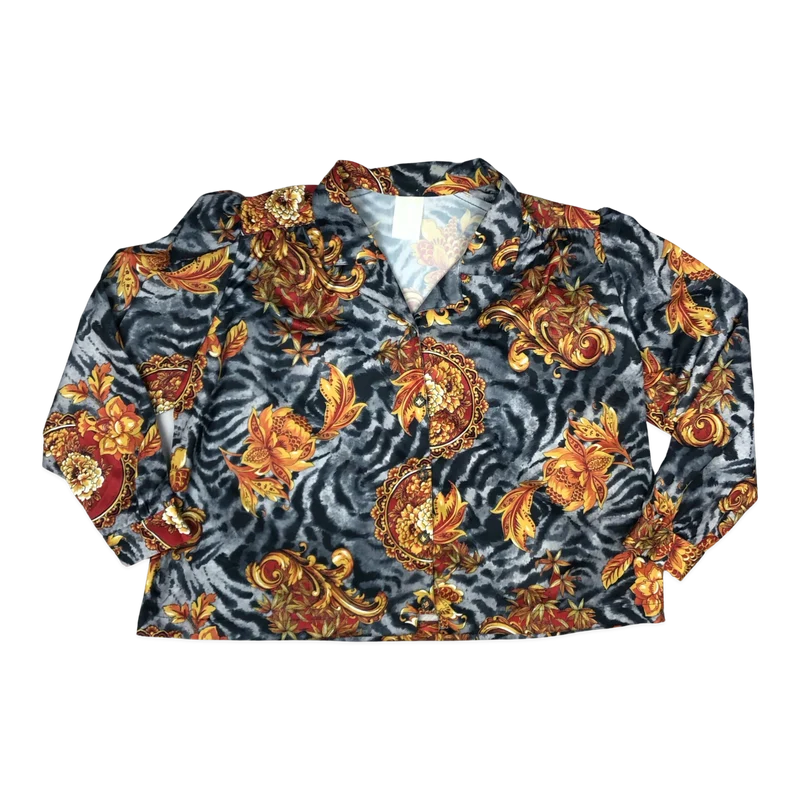 Vintage 80s Floral Print Blouse 22
