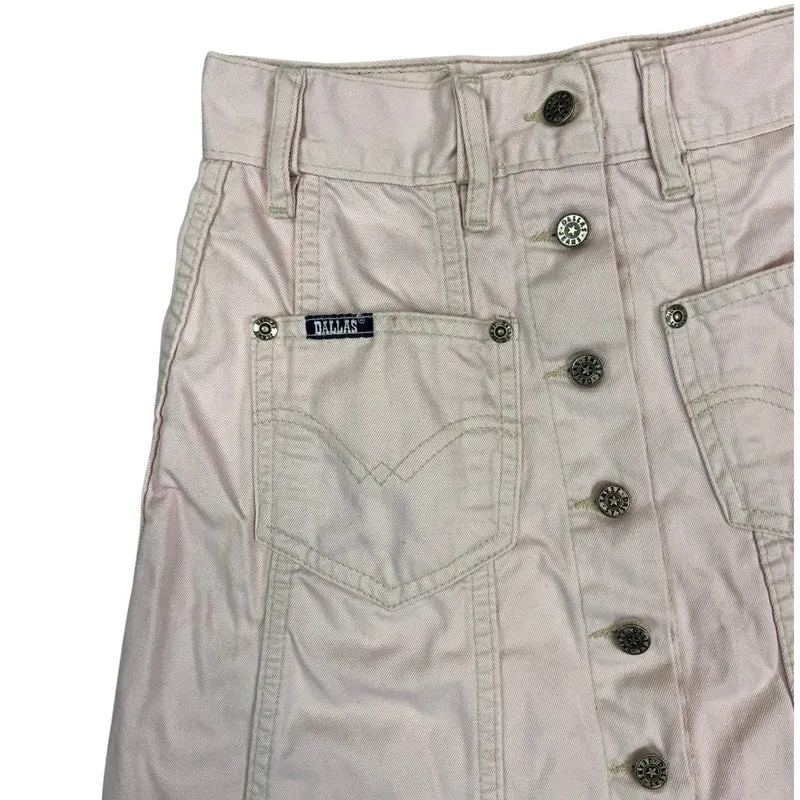 Vintage Dallas Button-down Pink Denim Mini Skirt 4
