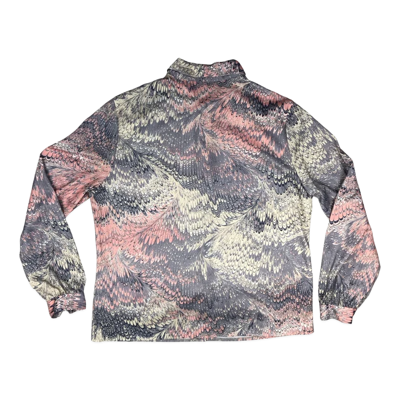 Vintage 80s Abstract Print Blouse 16