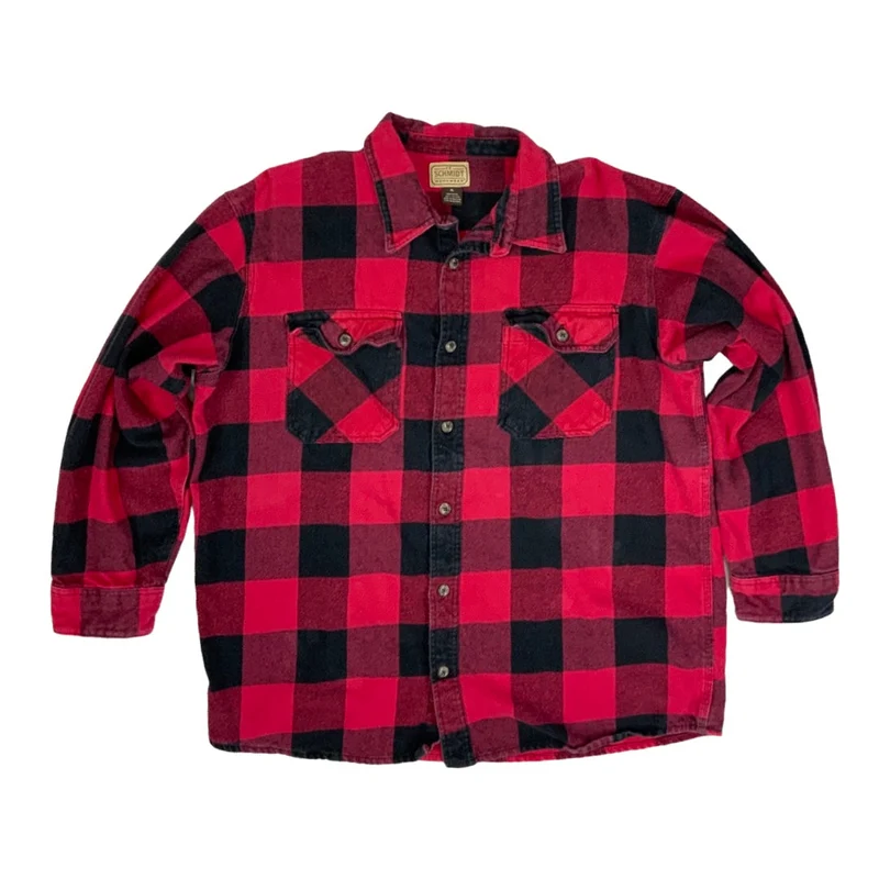 Vintage USA Imported Schmidt Plaid Flannel Shirt XL