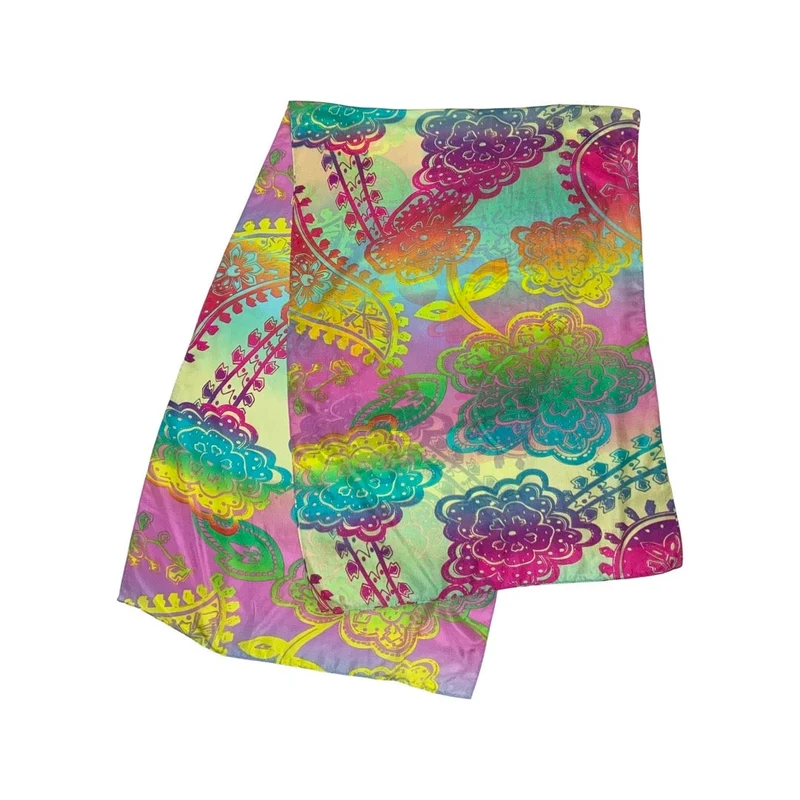Vintage Multicoloured Silk Scarf
