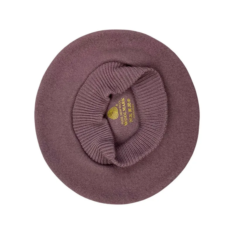 Vintage 80s Mauve Pink Beret