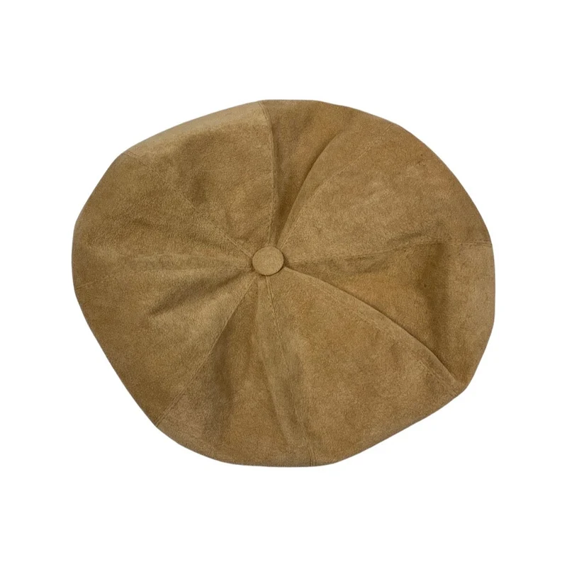 Vintage Tan Faux Suede Beret