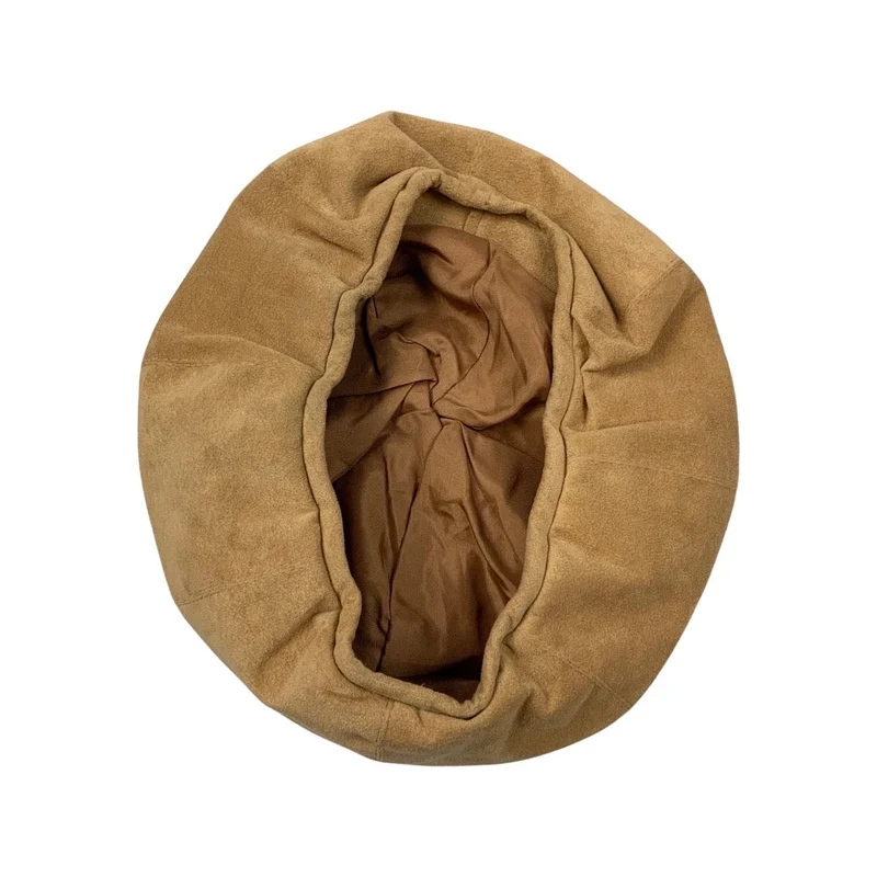 Vintage Tan Faux Suede Beret