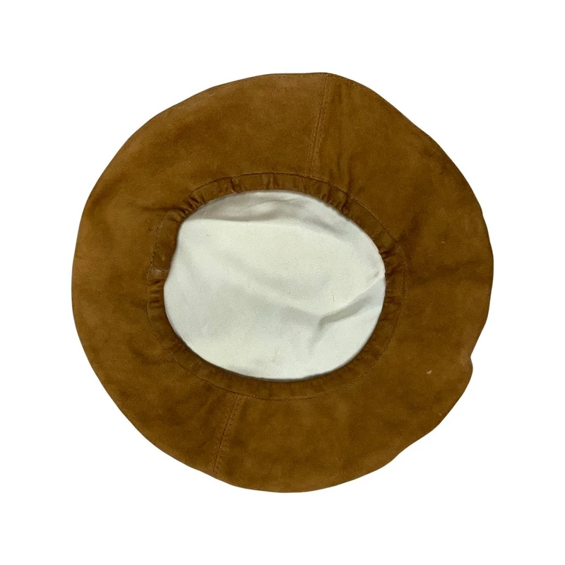 Vintage Tan Faux Suede Beret