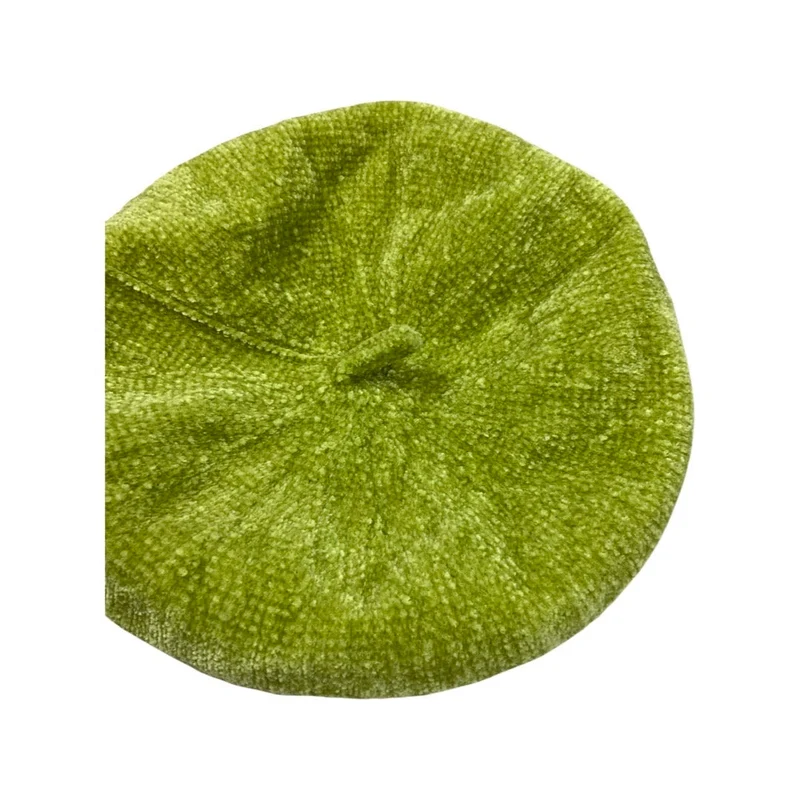 Vintage Green Chenille Beret