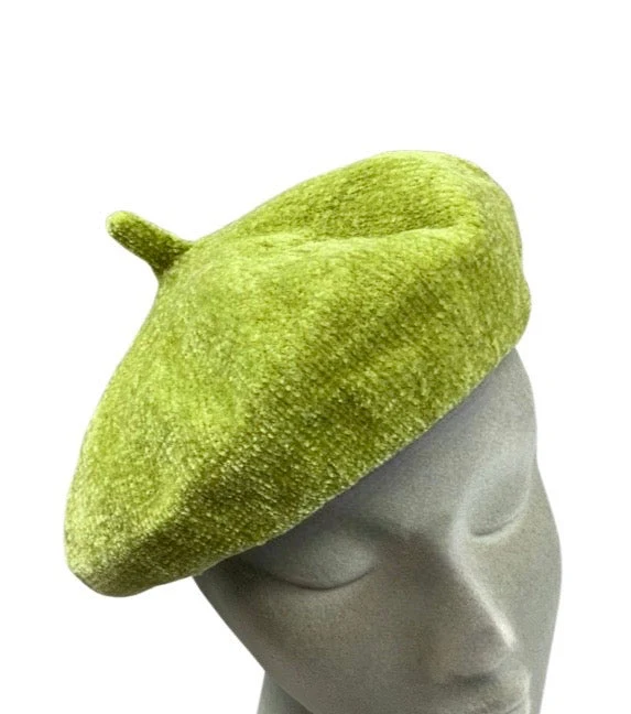 Vintage Green Chenille Beret