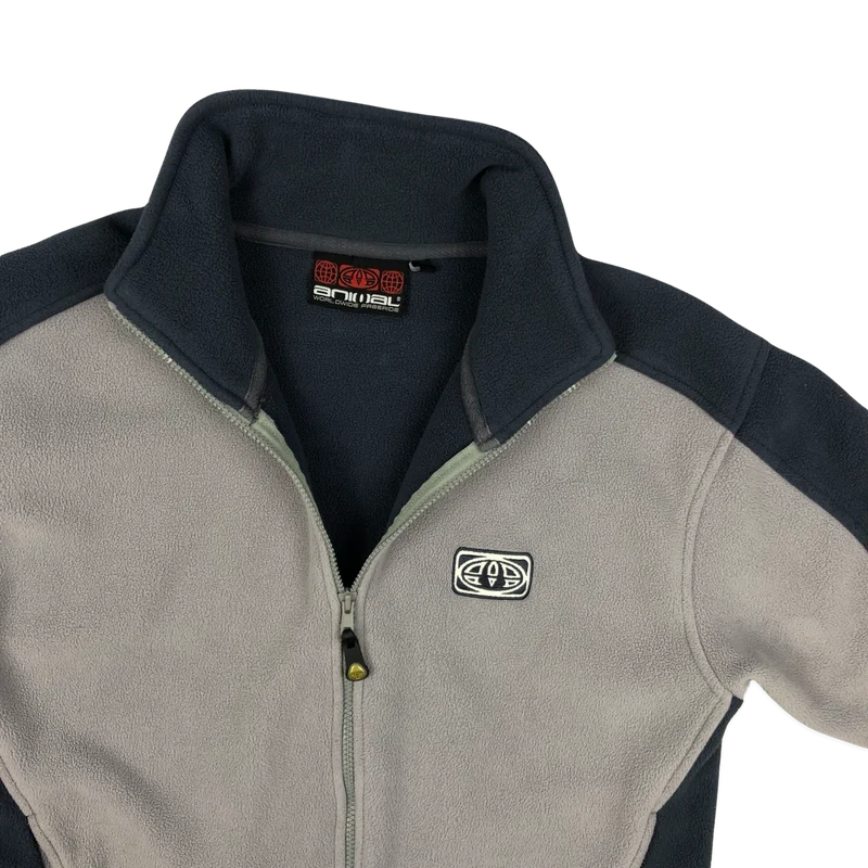 Vintage Animal Grey and Blue Fleece L