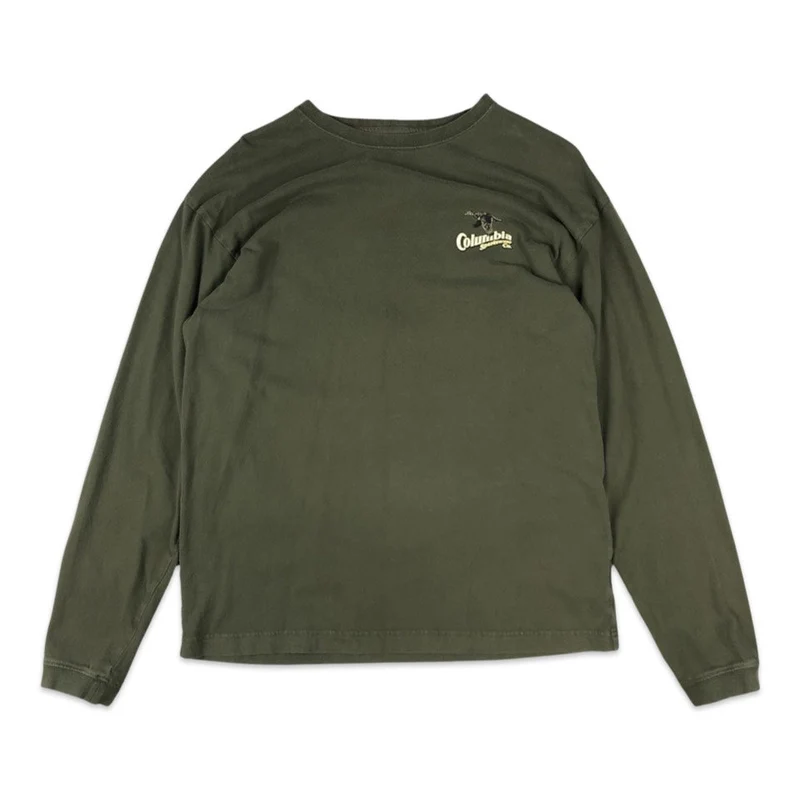 Columbia Long Sleeve Tee Graphic Print Green M