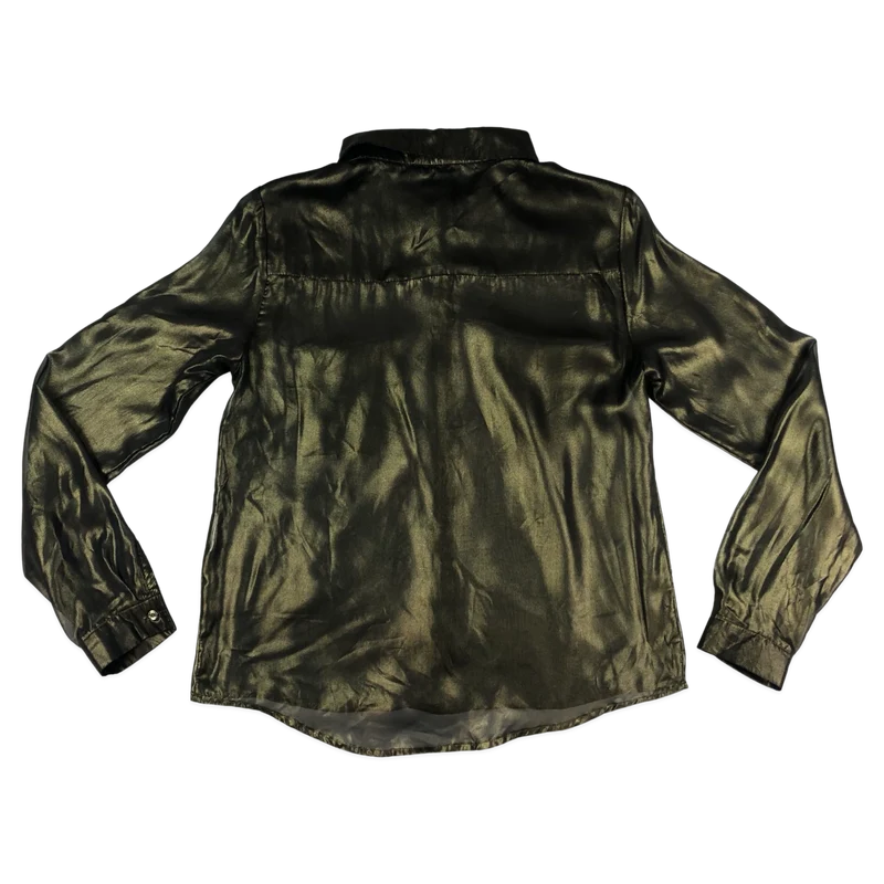 Vintage 90s Y2K Brown Sheer Blouse 12